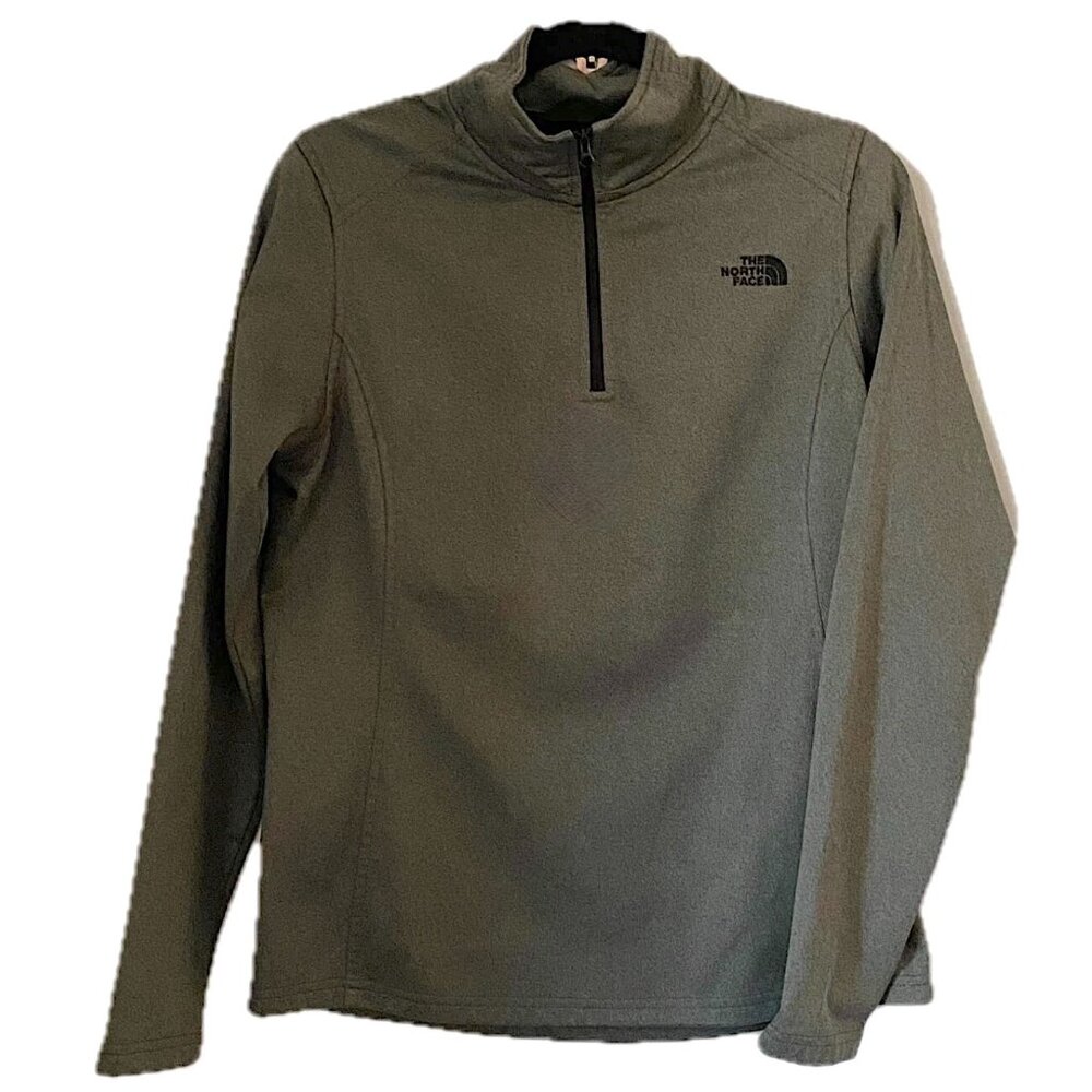 The North Face Gray 1/4 Zip Pullover Mock Turtleneck Sweater Women's Sz M EUC
